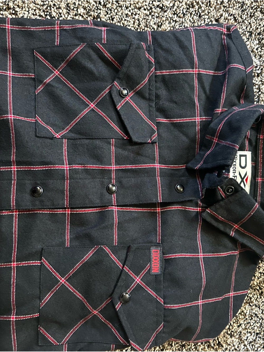 DIXXON Black Button-Up Shirt with Pink Windowpane Plaid